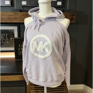 Michael Kors cold shoulder hooded sweatshirt